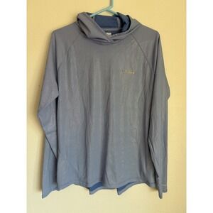 Columbia PFG Omni Freeze Long Sleeve Hoodie Blue Reflective Fishing Womens L Reg